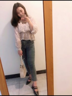 「STARMIMI（スターミミ）のアイテム」を使った、szuyuさん（レディース・157cm）の春コーディネート