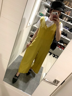 「titivate（ティティベイト）のアイテム（サロペット/オーバーオール）」を使った、minoriさん（レディース・164cm）の夏コーディネート