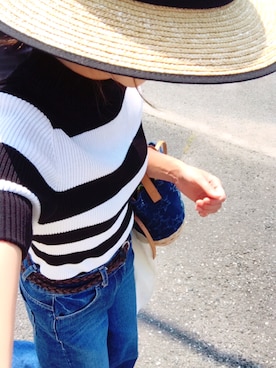 「BEAMS（ビームス）のアイテム（かごバッグ）」を使った、rieさん（レディース・163cm）の春コーディネート