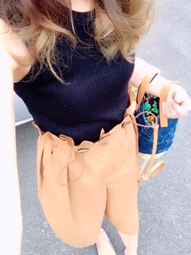 「BEAMS（ビームス）のアイテム（かごバッグ）」を使った、rieさん（レディース・163cm）の夏コーディネート
