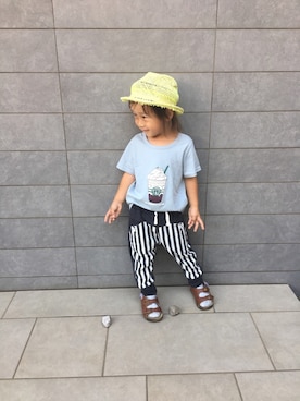 「フラペチーノ」｜RI⌒✶⋆⠒̫⃝さん（キッズ・100cm）の夏コーディネート
