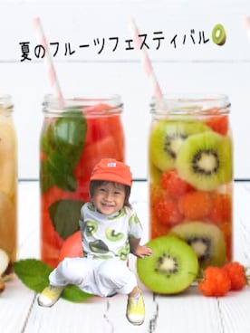 RI⌒✶⋆⠒̫⃝さん(キッズ・100cm)の夏コーディネート