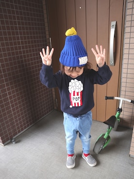 RI⌒✶⋆⠒̫⃝さん（キッズ・100cm）の冬コーディネート