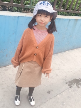 「Momo（Momo）のアイテム」を使った、恬朵儿萌娃さん（キッズ・127cm）の春コーディネート