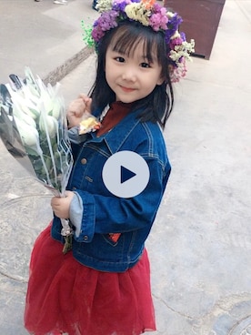 「Momo（Momo）のアイテム」を使った、恬朵儿萌娃さん（キッズ・127cm）の春コーディネート