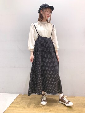 「セットアイテム」｜「アイテム（オールインワン・サロペット）」を使った、Mizukiさん（レディース・164cm）の春コーディネート