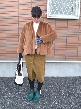 「FRAPBOIS」｜「アイテム（ブーティ）」を使った、まみさんさん（レディース・164cm）の冬コーディネート