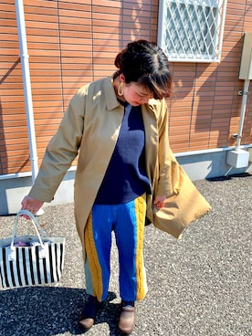 「LEPSIM（レプシィム）のアイテム（ステンカラーコート）」を使った、まみさんさん（レディース・164cm）の春コーディネート