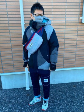「FRAPBOIS（フラボア）のアイテム（ジャケット/アウター）」を使った、まみさんさん（メンズ・172cm）の冬コーディネート