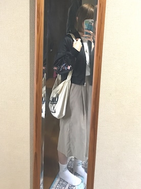 「select MOCA（セレクトモカ）のアイテム（MA-1）」を使った、みけねこさん（レディース・160cm）の春コーディネート