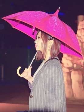 「Vivienne Westwood（ヴィヴィアンウエストウッド）のアイテム（長傘、レッド系）」を使った、Sanaさん（レディース・156cm）の冬コーディネート