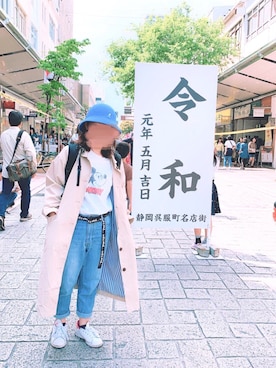 「スタンスミス」｜「アイテム（ステンカラーコート）」を使った、ほっちゃん。さん（レディース・150cm）の春コーディネート