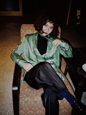 「VINTAGE（ヴィンテージ）のアイテム（アンダーウェア）」を使った、山岛久泽さん（レディース・165cm）の春コーディネート