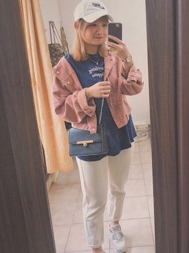 「5（ファイブ）のアイテム（トップス）」を使った、Annieさん（レディース・155cm）の春コーディネート