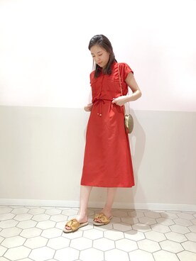 「red」｜「アイテム（ワンピース/ドレス）」を使った、gocan0522さん（レディース・164cm）の夏コーディネート