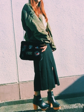 「ファークラッチ」｜「アイテム（ブーツ）」を使った、SaoRiさん（レディース・157cm）の冬コーディネート
