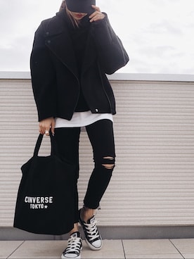 「CONVERSE（コンバース）のconverse（コンバース） ALL STAR OX（オールスターOX）（スニーカー）」を使った、SaoRiさん（レディース・157cm）の春コーディネート