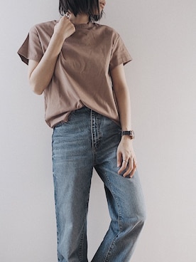 「ハイウエストストレートジーンズ」｜SaoRiさん（レディース・157cm）の春コーディネート