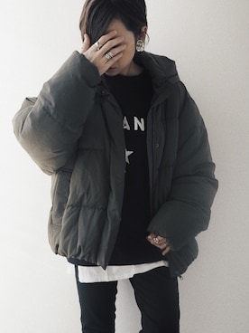 「CLANE（クラネ）のアイテム（スウェット）」を使った、SaoRiさん（レディース・157cm）の冬コーディネート