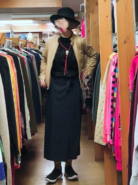 「ラップパンツ」｜「アイテム（ライダースジャケット）」を使った、gekochanさん（レディース・162cm）の冬コーディネート