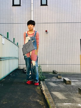 「BIG MAC（ビッグマック）のアイテム（オールインワン・サロペット）」を使った、gekochanさん（レディース・162cm）の秋コーディネート