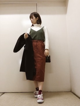 「Eddie Bauer（エディーバウアー）のアイテム（ニット/セーター）」を使った、strawberryさん（レディース・160cm）の春コーディネート