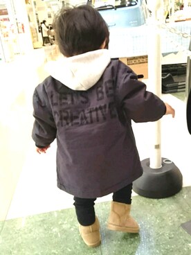 「ムートン」｜「アイテム（ノーカラージャケット）」を使った、ayaさん（レディース・152cm）の冬コーディネート
