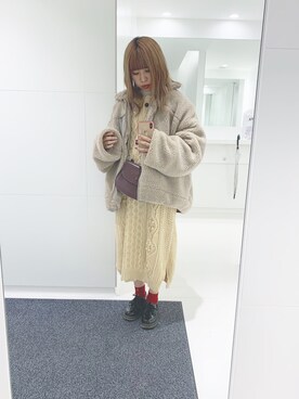 「unrelaxing（アンリラクシング）のアイテム（ブルゾン）」を使った、t o m o m iさん（レディース・153cm）の冬コーディネート
