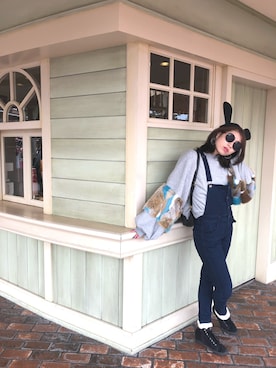 「FUN（ファン）のアイテム（オールインワン・サロペット）」を使った、じぇしかさん（レディース・164cm）の冬コーディネート