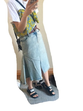 「BEAMS（ビームス）のアイテム（デニムスカート）」を使った、nicochan☺︎さん（レディース・158cm）の夏コーディネート