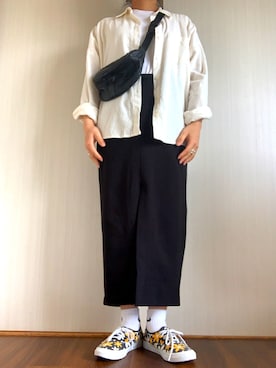 「TOPSHOP（トップショップ）のアイテム（スカート、ブラック系）」を使った、Yuさんの春コーディネート