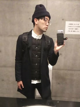 「STUDIOUS SELECT（ステュディオスセレクト）のアイテム（ダウンジャケット/コート）」を使った、hakimさん（メンズ・180cm）の秋コーディネート