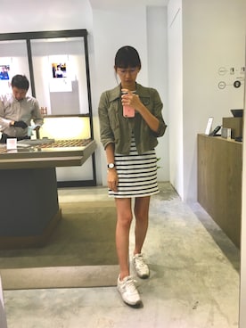 「JEANASIS（ジーナシス）のアイテム（チュニック）」を使った、Muさん（レディース・164cm）の冬コーディネート