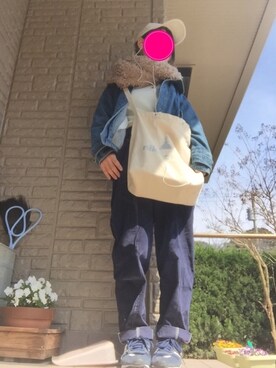 「POU DOU DOU（プードゥドゥ）のアイテム（スウェット）」を使った、saoriさん（レディース・159cm）の春コーディネート