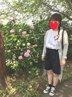 「CONVERSE（コンバース）のconverse（コンバース） ALL STAR OX（オールスターOX）（スニーカー）」を使った、mIhOさん（レディース・150cm）の夏コーディネート