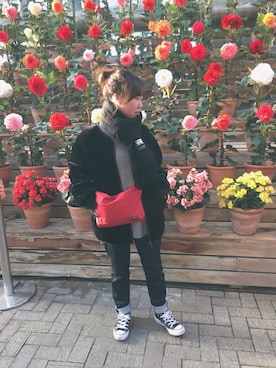 「CONVERSE（コンバース）のconverse（コンバース） ALL STAR OX（オールスターOX）（スニーカー）」を使った、mIhOさん（レディース・150cm）の冬コーディネート