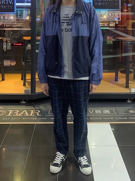 「FILA（フィラ）のアイテム（マウンテンパーカー）」を使った、Congyuさん（メンズ・174cm）の冬コーディネート