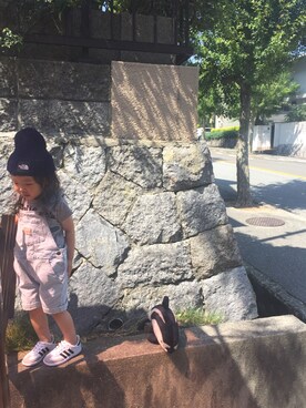 「ノースフェイス」｜「アイテム（オールインワン・サロペット）」を使った、neoさん（キッズ・80cm）の夏コーディネート