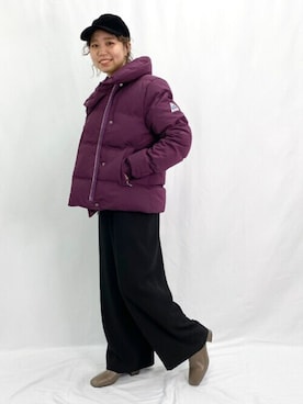 「ショートダウン」｜「アイテム（サロペット/オーバーオール）」を使った、FREDY&GLOSTER stylingさん（レディース・156cm）の秋コーディネート