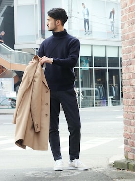 「EDIFICE（エディフィス）のアイテム」を使った、TERAさん（メンズ・183cm）の冬コーディネート