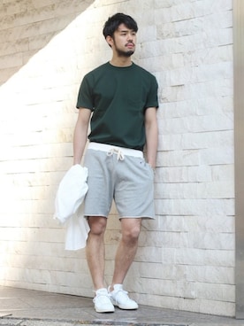 「Champion（チャンピオン）のアイテム（その他パンツ）」を使った、TERAさん（メンズ・183cm）の春コーディネート