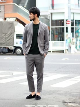 「EDIFICE（エディフィス）のアイテム（パンツ）」を使った、TERAさん（メンズ・183cm）の春コーディネート