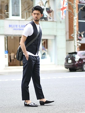 「HARUTA」｜「アイテム（ブルゾン）」を使った、TERAさん（メンズ・183cm）の春コーディネート