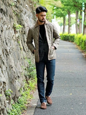 「LAVENHAM（ラベンハム）のアイテム（ブルゾン）」を使った、TERAさん（メンズ・183cm）の秋コーディネート