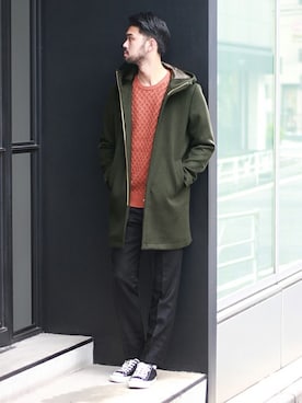 「メルトン」｜「アイテム（その他アウター）」を使った、TERAさん（メンズ・183cm）の秋コーディネート