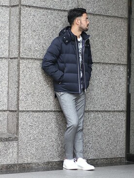 ダウンジャケット コートを使った ネイビー グレー の人気ファッションコーディネート ユーザー ショップスタッフ Wear