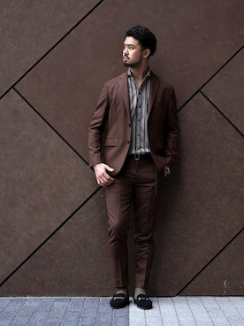 「EDIFICE（エディフィス）のアイテム（パンツ）」を使った、TERAさん（メンズ・183cm）の秋コーディネート