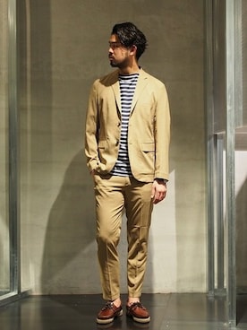 「SAINT JAMES（セントジェームス）のアイテム」を使った、TERAさん（メンズ・183cm）の夏コーディネート