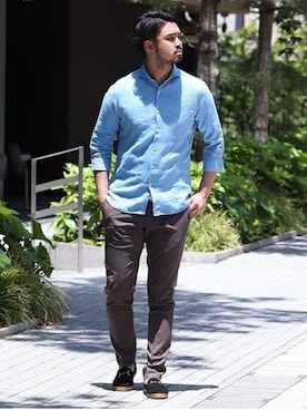 「GAIMO（ガイモ）のアイテム」を使った、TERAさん（メンズ・183cm）の夏コーディネート