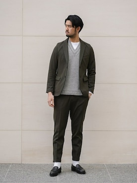 「EDIFICE（エディフィス）のアイテム」を使った、TERAさん（メンズ・183cm）の春コーディネート